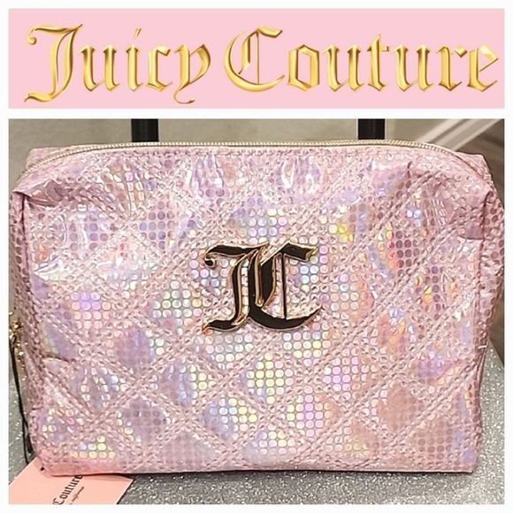 Juicy Couture JC Logo Vinyl Cosmetic Pouch - Picture 2 of 9